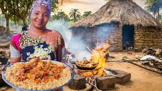 African village life#cooking Village food | Lunch With Piraf And Chicken Curry!