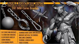 Add Chains And Barbed Wire to your ZBrush models with Chain & Barbed Wire Maker by Artistic Squad