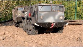 Cross RC , Mammoth BC8 Pulls the trailer with the winch, МАЗ 537