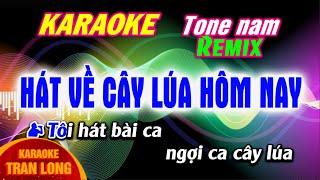 Hát về cây lúa hôm nay Karaoke remix | Tone nam mi thứ (Em)