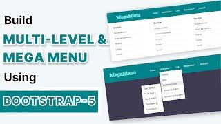 Responsive Mega Menu Using Bootstrap 5 | Create Multi Level Dropdown Menu Using HTML CSS Bootstrap 5