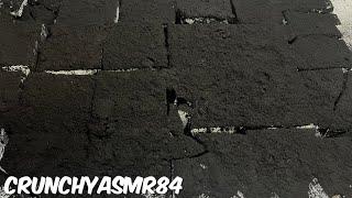 28 Soft Fresh Blocks Covered in Charcoal Powder | Oddly Satisfying | ASMR | Sleep Aid