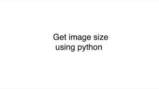 get image size using python