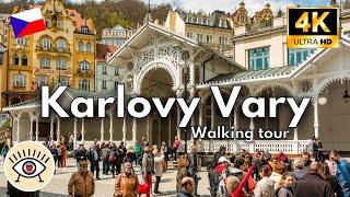  Karlovy Vary  [4K] Czech Republic | "Walking tour" Walking tour through healing hot waters!