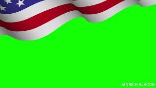 UNITED STATES OF AMERICA FLAG GREEN SCREEN