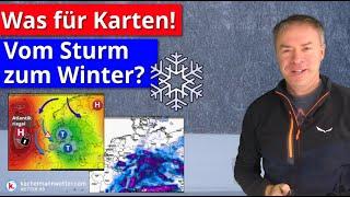 Hochinteressante Karten mit einem mächtigen Atlantikriegel: Kaltlufteinbruch und Schnee möglich