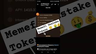 Memefi Tokens Unstake Guide  : MemeFi me Token Unstake Kaise Kare Guide #memefiairdrop