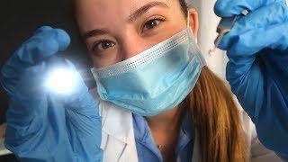 ASMR DENTIST CLEANS YOUR TEETH ROLEPLAY! *With Suction Sounds! Scraping, Gloves, Light, Whispers