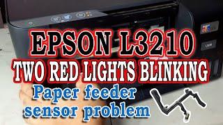 Epson L3210 Two Red Lights Blinking -  Paper Feeder Sensor Problem / 1080HD