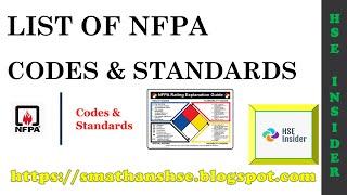 LIST OF NFPA CODES & STANDARDS
