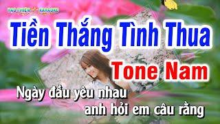 Karaoke Tiền Thắng Tình Thua Tone Nam Nhạc Sống