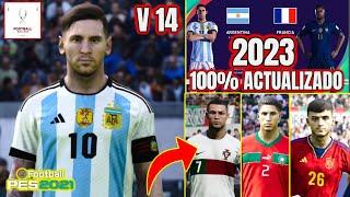 PES 2021 ACTUALIZADO AL 2023 V 14  COMPLETO OPTION FILE PS4 PS5 PC + MUNDIAL 2022