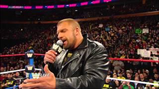 Triple H challenges Brock Lesnar to a match at WrestleMania 29: Raw, March 4, 2013