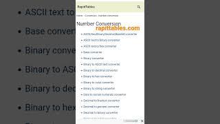 Easily convert  binary to decimal number #binary #conversion #rapidtables #decimal #sswt