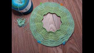 Летнее платье спицами из Yarn Art Flowers с ажурной кокеткой