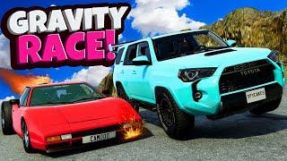 Downhill JUPITER GRAVITY Race Ends in BIG CRASHES in BeamNG Drive Mods!