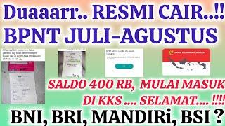 RESMI CAIR ️ BPNT  ALOKASI JULI-AGUSTUS. SALDO 400 RB MULAI MASUK KKS MALM INI INFO BANSOS HARI INI