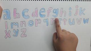 Coloring the alphabet and reading aloud