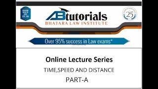 TIME,SPEED AND DISTANCE VIDEO LECTURE (PART-A)