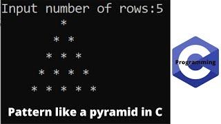 C Program to print like a  Pyramid with asterisk | Tutorial for beginners