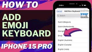 How to Add Emoji Keyboard on iPhone 15 Pro