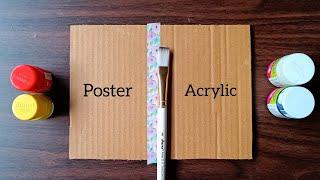 Easy poster colour/acrylic painting on waste cardboard  | poster colour painting ideas