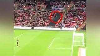 ENGLAND FAN SCORES GOAL WITH A PAPER PLANE