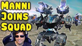 MANNI JOINS FULL CLAN SQUAD - War Robots 6v6 Gameplay WR