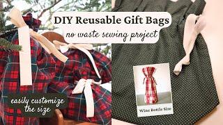 DIY Reusable Gift Bags | No-waste sewing project | Gift Ideas | Handmade Holidays | Made on Mill