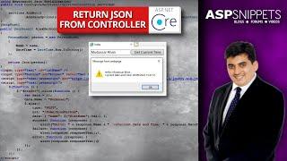 Return JSON from Controller in ASP.Net Core MVC