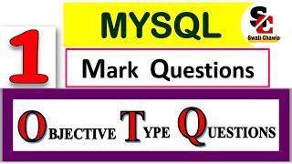 MYSQL | Objective Type Questions | CBSE Class12|Computer Science WITH Python