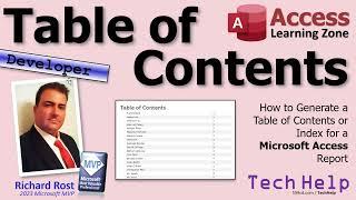 How to Generate a Table of Contents or Index for a Microsoft Access Report