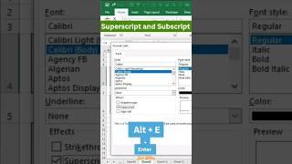 Superscript and Subscript in Excel