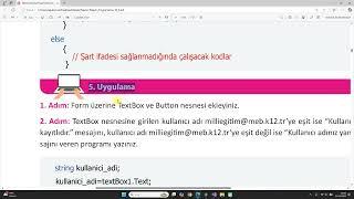 #25- C# form işlemi if örnekleri5, Uygulama5 , C# form ile if kullanımı