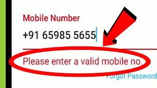 Paytm || Please Enter Valid Mobile Number Problem Solve & Fix