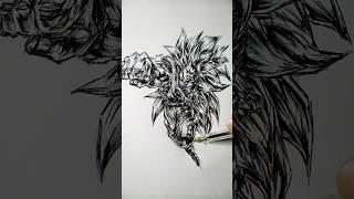 Speed drawing StickMan SSJ3 Goku  #shorts #anime #drawing