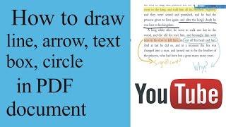 how to draw line, arrow, text box, circle, rectangle, underline  in pdf document