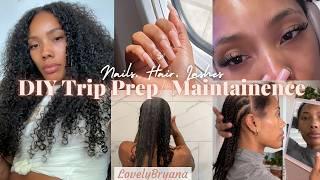 DIY Maintenance Day/ Vacation Prep | Amazon Nails & Lashes, K18 Wash Day, Braid Down, LovelyBryana