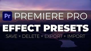 How to Save, Remove, Export and Import effect PRESETS in Premiere Pro