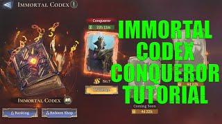 IMMORTAL CODEX TUTORIAL | RISE OF THE CONQUEROR [Watcher Of Realms]