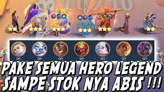 PAKE SEMUA HERO LEGEND YANG ADA DI MAGIC CHESS ! SAMPE STOK NYA 0 COY !!!