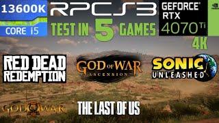 RPCS3 Emulator Test In 5 Games 4K | RTX 4070Ti + i5 13600K