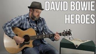 David Bowie Heroes Easy Acoustic Guitar Lesson + Tutorial