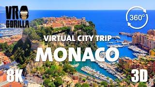 Monaco Guided Tour in 360 VR (short) - Virtual City Trip - 8K 360 3D