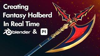 Creating Fantasy Halberd in Blender & Substance Painter | Real Time