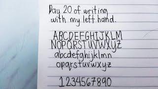 day 20 of writing with my left hand | learning to write with my non-dominant hand