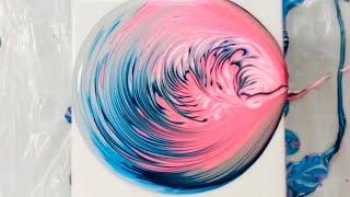 Ring Pour Gray, Pink, Blues By Poured Soul Art | Fluid Art, Acrylic Pouring, Abstract Painting