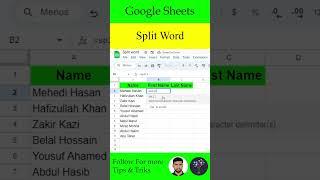 Google Sheets Split Word Tricks