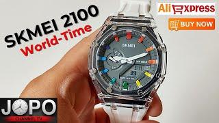 SKMEI 2100 Wold Time CasiOak Homage Watch Full Review Fashion Watch│Skmei Watch Review│Subtitles