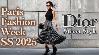 DIOR  Street Style Spring-Summer 2025 Paris Fashion Week. Street Style Kings & Queens of Paris